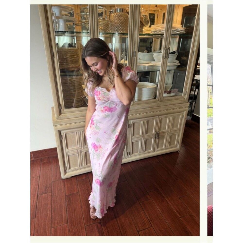 Loveshackfancy Madara Maxi Dress Women's Pink Floral Wedding Bridal size Small